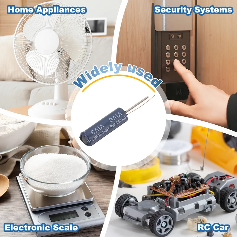 40Pcs SW-18010P 24V 0.2mA High Sensitivity Spring Vibration Sensor, Blue