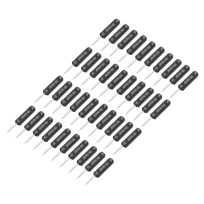 40Pcs SW-18010P 24V 0.2mA High Sensitivity Spring Vibration Sensor, Black