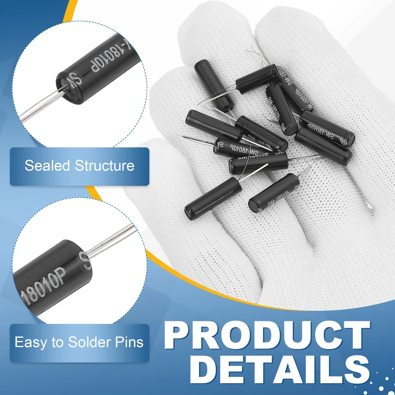 40Pcs SW-18010P 24V 0.2mA High Sensitivity Spring Vibration Sensor, Black