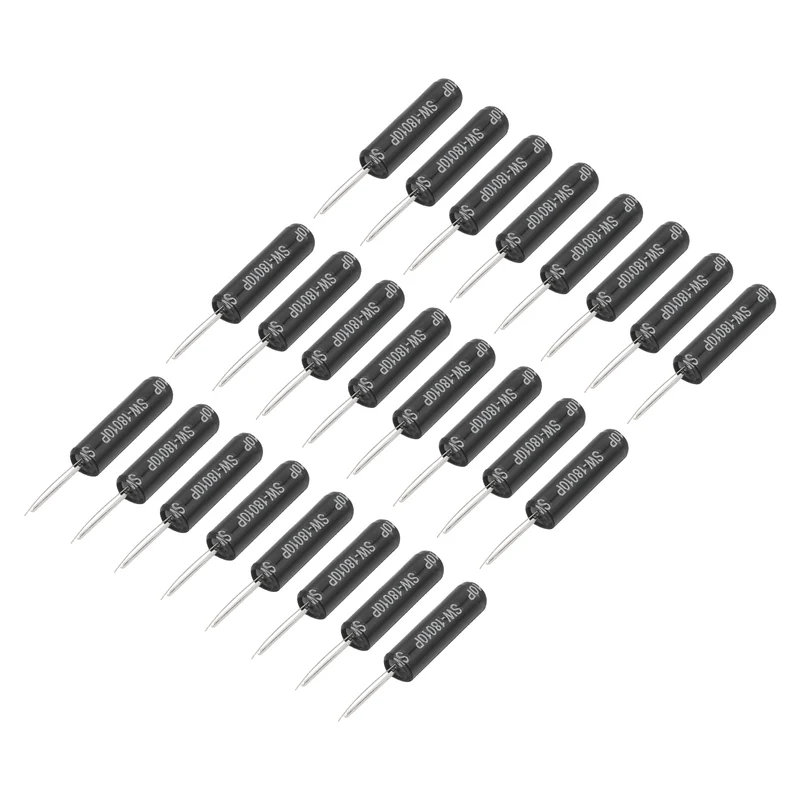 24Pcs SW-18010P 24V 0.2mA High Sensitivity Spring Vibration Sensor, Black