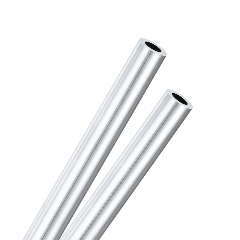 2-Pack 6063 Aluminum Round Tube, 6mmx10mm(IDxOD) 400mm Length Straight Tubing