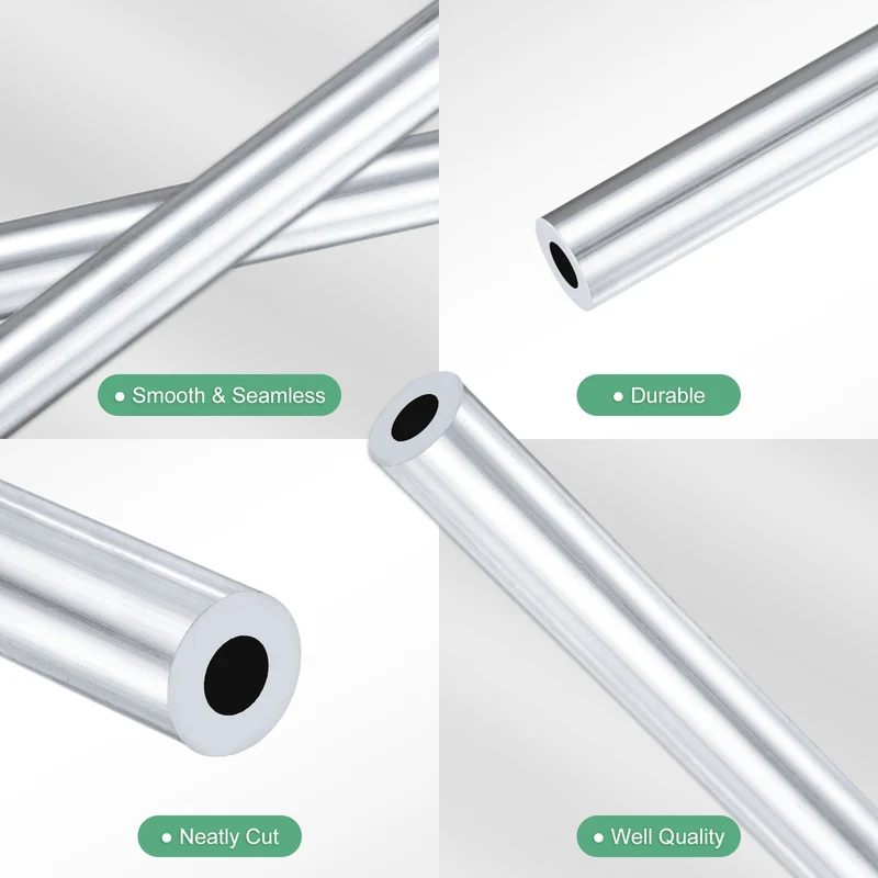 1-Pack 6063 Aluminum Round Tube, 5mmx10mm(IDxOD) 400mm Length Straight Tubing