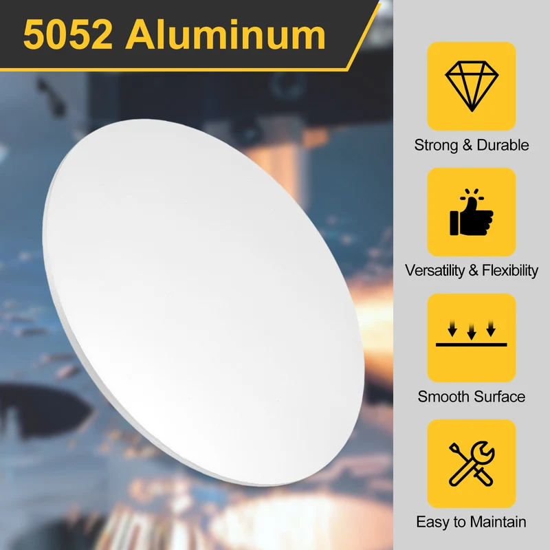 Aluminum Disc 10"(250mm) Dia 0.12"(3mm) Thick Round 5052 Aluminum Sheets