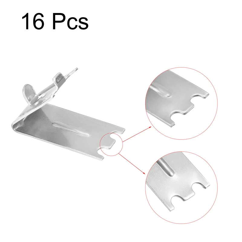 Freezer Shelf Clips Square Buckles Clips Stainless Steel 1mm Thick 16pcs