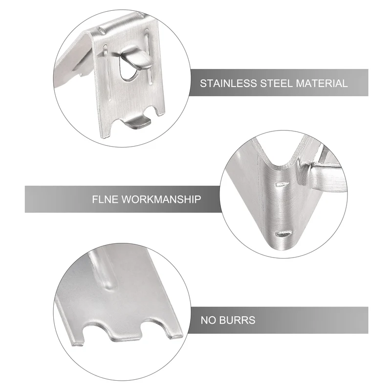 Freezer Shelf Clips Square Buckles Clips Stainless Steel 1mm Thick 16pcs