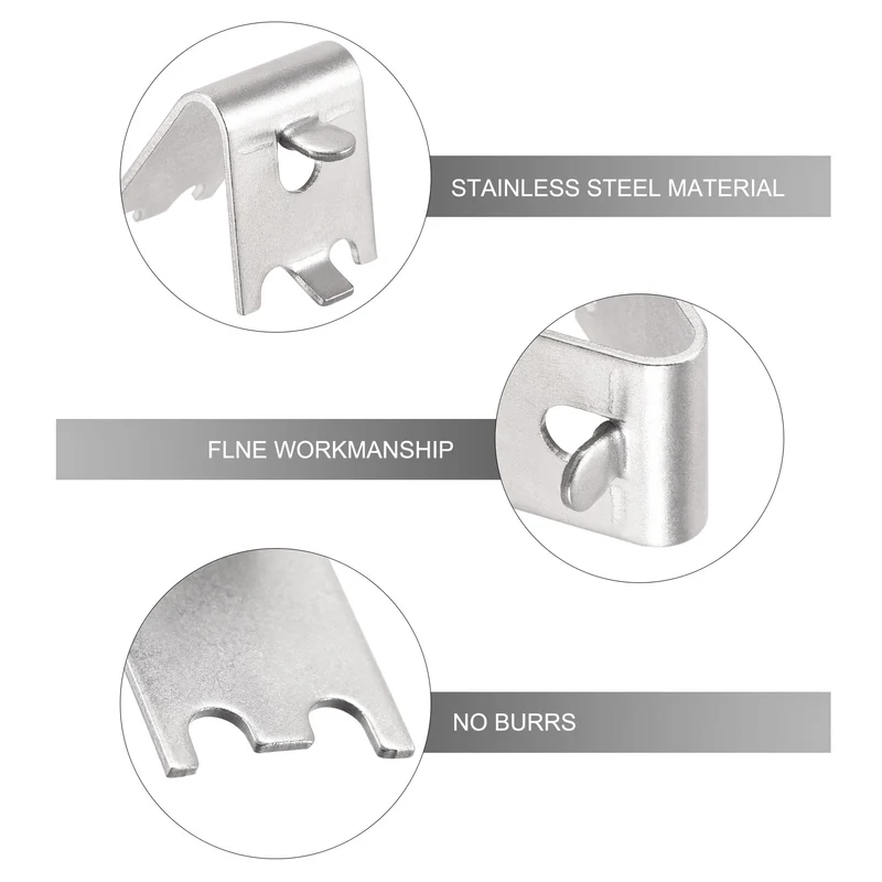 Freezer Shelf Clips Square Buckles Clips Stainless Steel 1.5mm Thick 16pcs