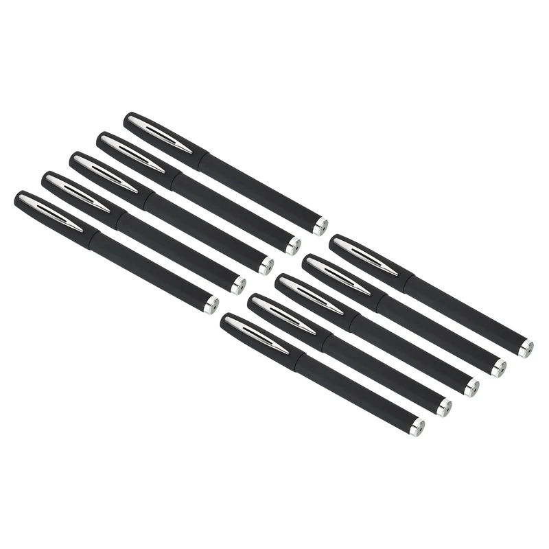 Black Ink Gel Pens, 20 Pack Roller Ball Pens 0.5mm Fine Point Smooth Writing Office Supplies with Cap, Black
