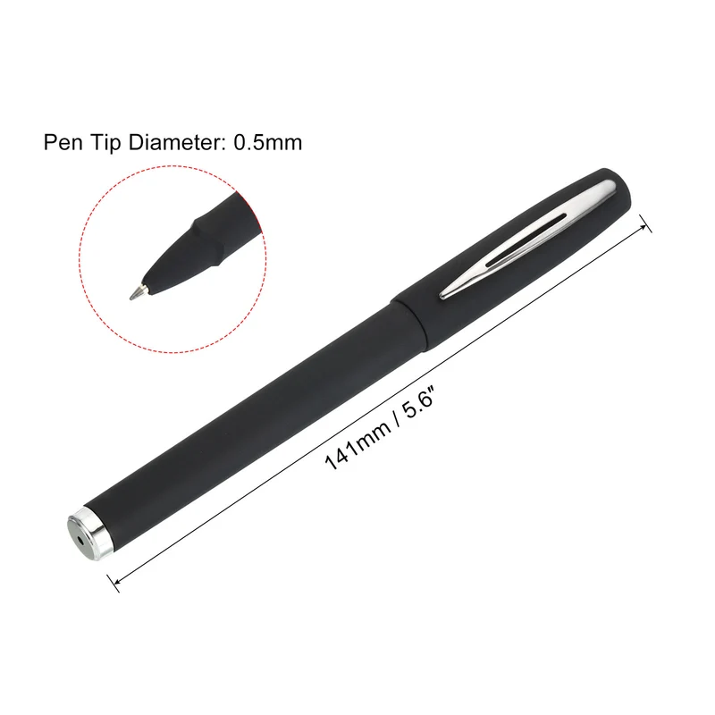 Black Ink Gel Pens, 20 Pack Roller Ball Pens 0.5mm Fine Point Smooth Writing Office Supplies with Cap, Black