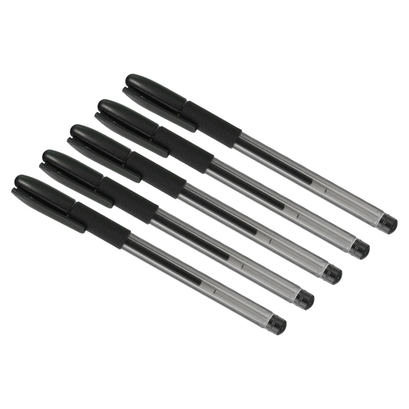 Black Gel Pens,24Pcs Fine Point Clear Black Rod,0.5mm Roller Ball 143mm