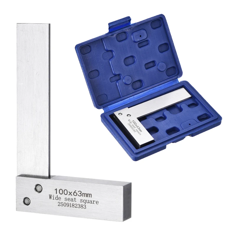 Machinist Square 3.94" x 2.48" x 0.45" Carbon Steel Engineer Square, Silver
