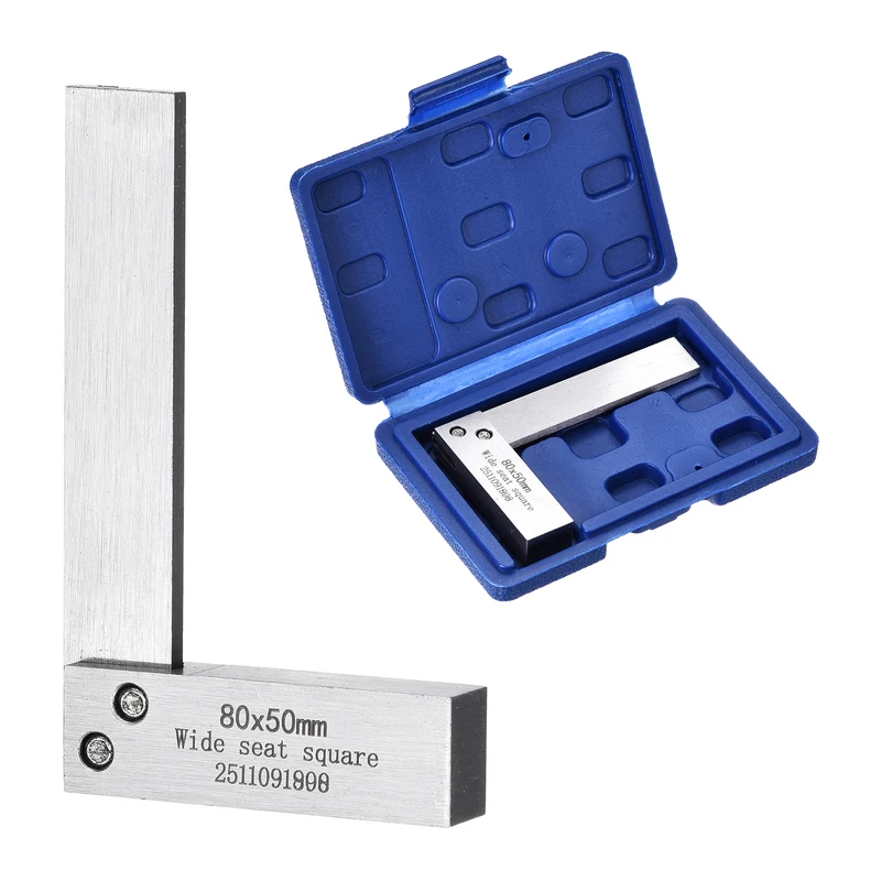 Machinist Square 3.15" x 1.97" x 0.37" Carbon Steel Engineer Square, Silver