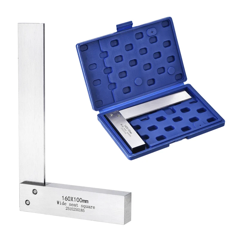 Machinist Square 6.3" x 3.94" x 0.57" Carbon Steel Engineer Square, Silver