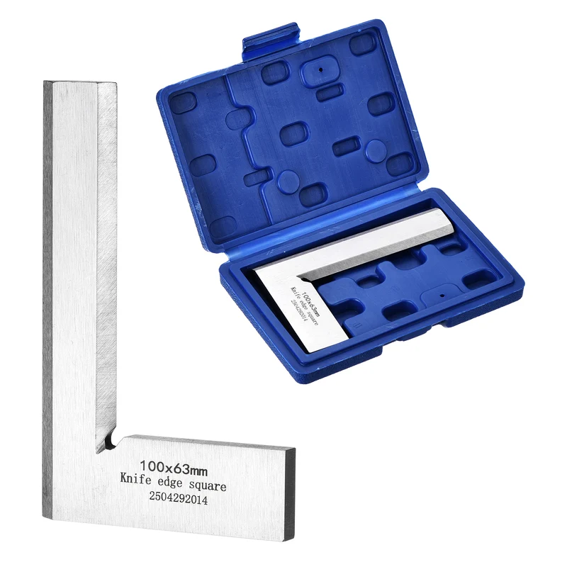 Machinist Square 3.94" x 2.48" x 0.22" Carbon Steel Engineer Square, Silver