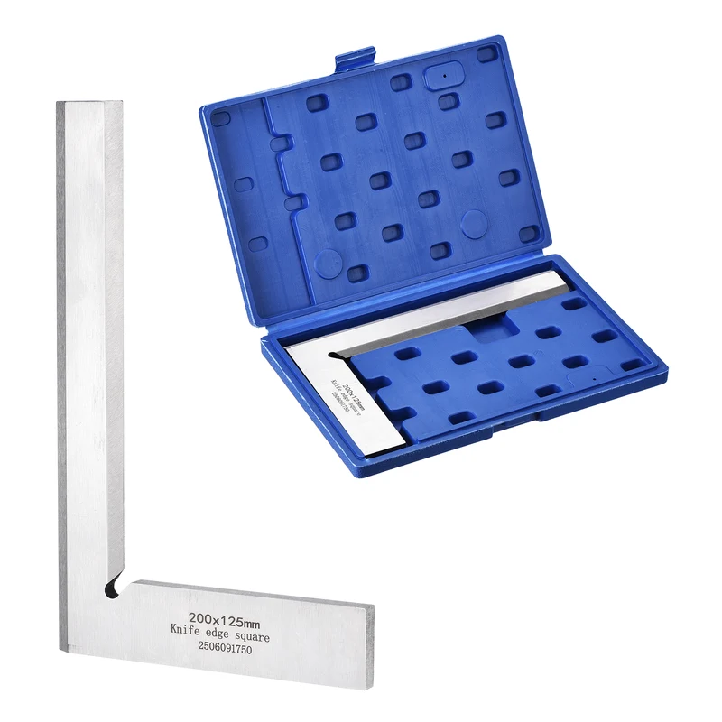Machinist Square 7.87" x 4.92" x 0.28" Carbon Steel Engineer Square, Silver