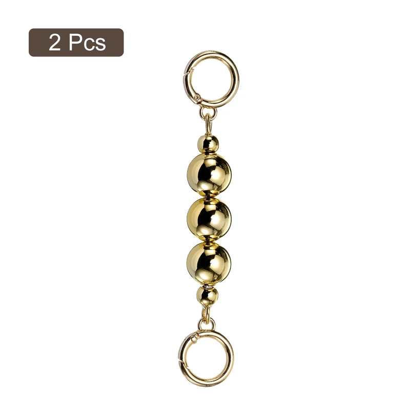 2Pcs 15cm/5.9" Bead Purse Chain Strap Extender for Women Handbag, Gold
