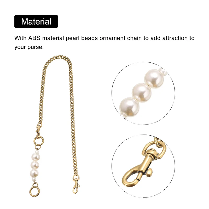75cm/29.5" Pearl Purse Chain Strap Handbag Replacement Straps Extender, Bronze