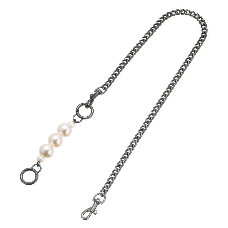 75cm/29.5" Pearl Purse Chain Strap Handbag Replacement Straps Extender Dark Gray