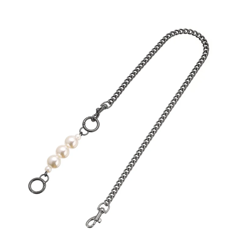75cm/29.5" Pearl Purse Chain Strap Handbag Replacement Straps Extender Dark Gray