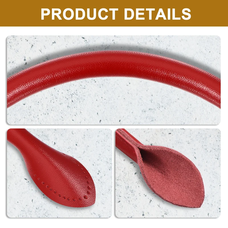 2Pcs 20" Leather Purse Strap with Ear Shaped End Bag Handle Replacement Red