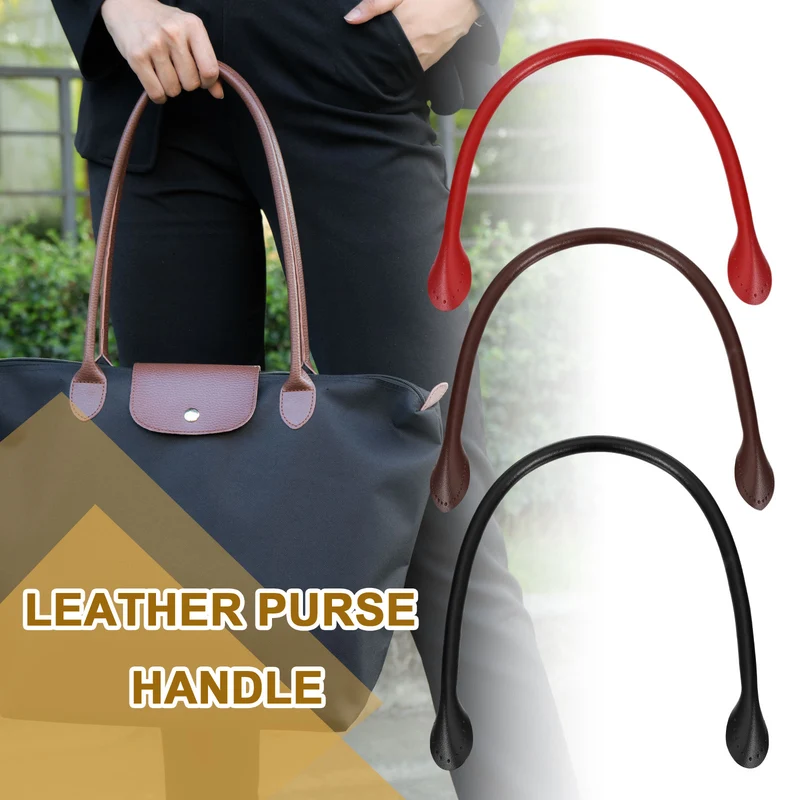 2Pcs 20" Leather Purse Strap with Ear Shaped End Bag Handle Replacement White