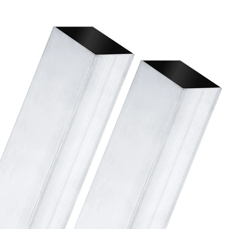 2Pcs 300mm 6063 Aluminum Square Tube, 38x38x1mm Straight Pipe Tubing for Frame