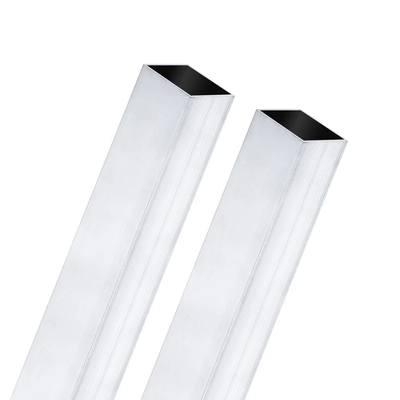 2Pcs 300mm 6063 Aluminum Square Tube, 15x15x1mm Straight Pipe Tubing for Frame