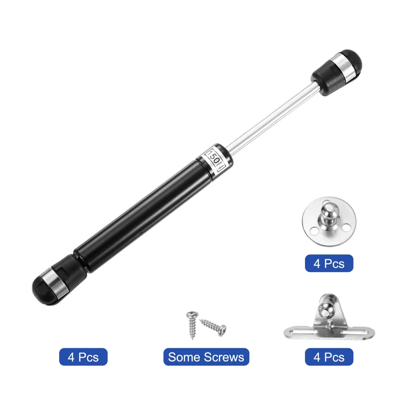 8 Inch 150N/33lb Gas Shock Strut Lift Support, (Black, Set of 4)