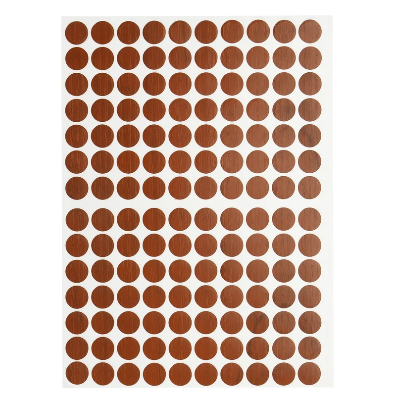 1 Sheet/140Pcs 12mm Dia Screw Hole Cover Stickers Dark Brown