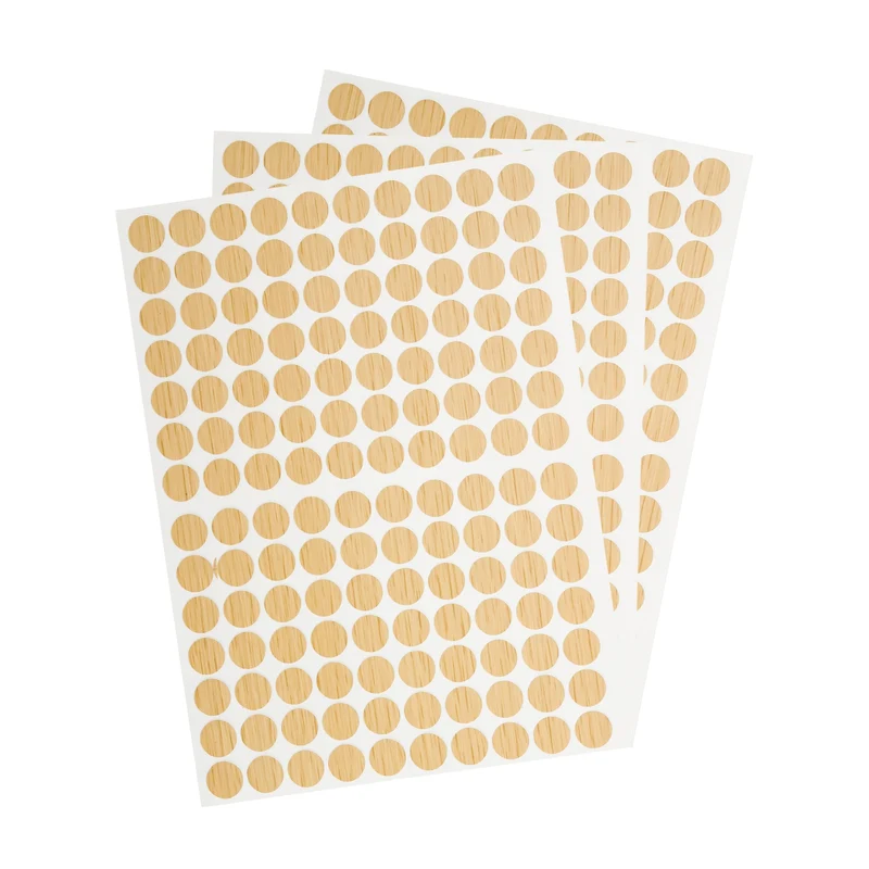 3 Sheet/420Pcs 12mm Dia Screw Hole Cover Stickers Khaki