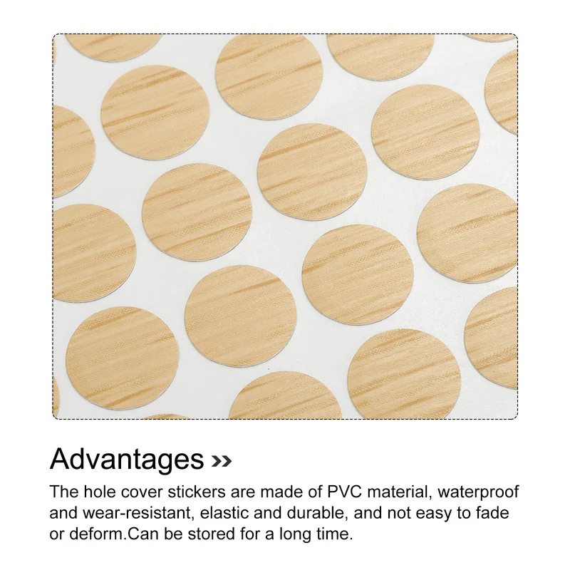 3 Sheet/420Pcs 12mm Dia Screw Hole Cover Stickers Khaki