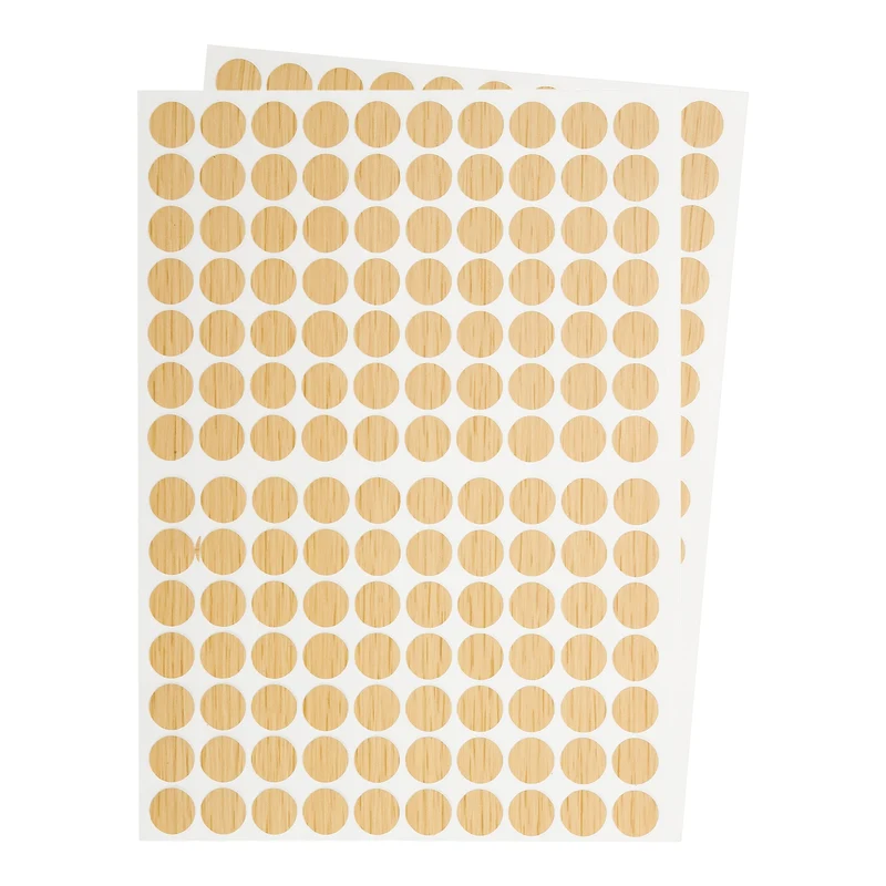 2 Sheet/280Pcs 12mm Dia Screw Hole Cover Stickers Khaki