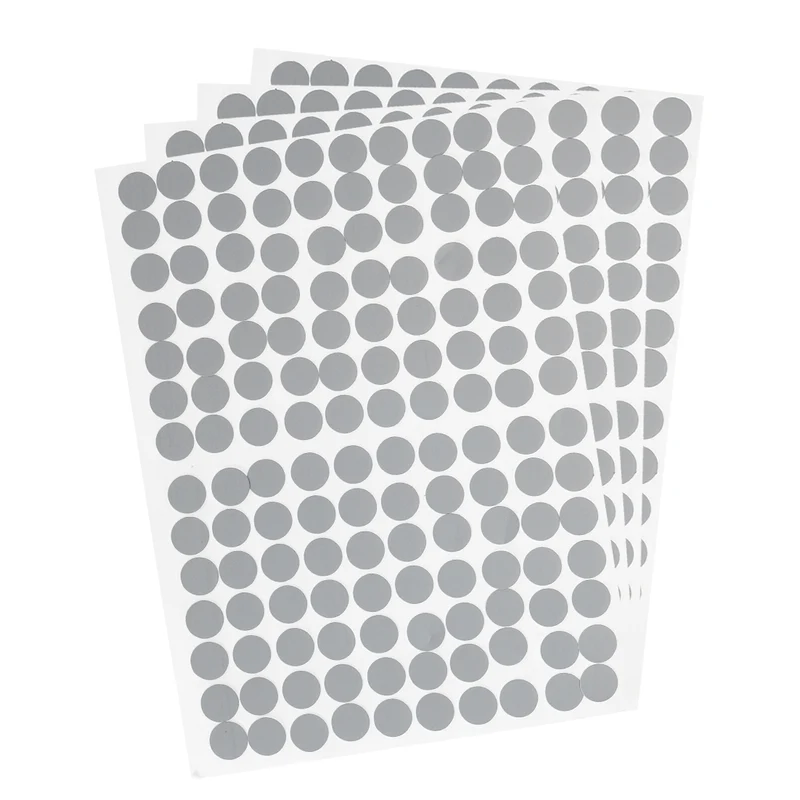 4 Sheet/560Pcs 12mm Dia Screw Hole Cover Stickers Gray