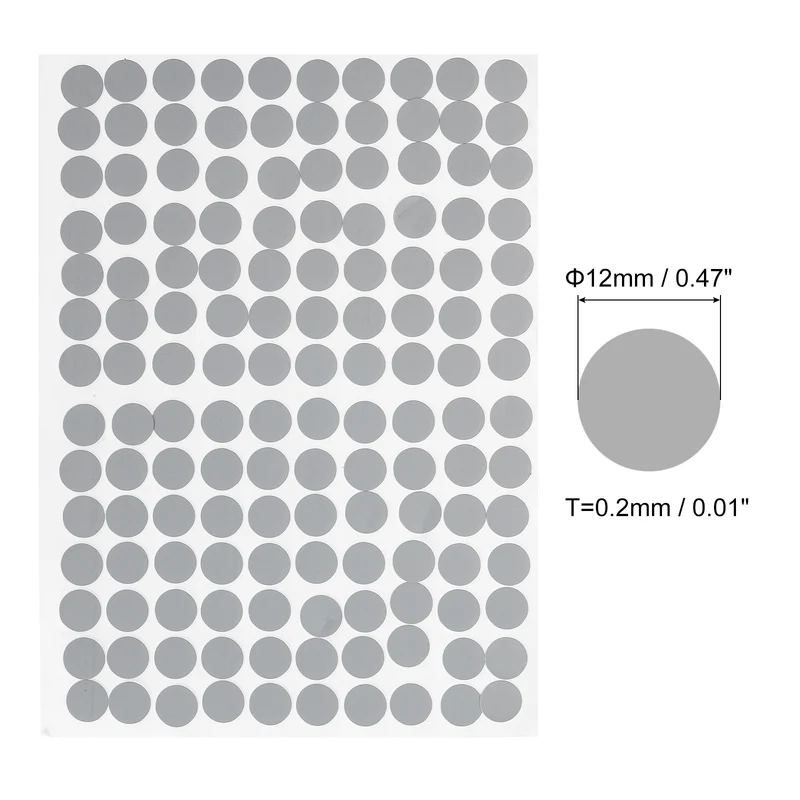 10 Sheet/1400Pcs 12mm Dia Screw Hole Cover Stickers Gray