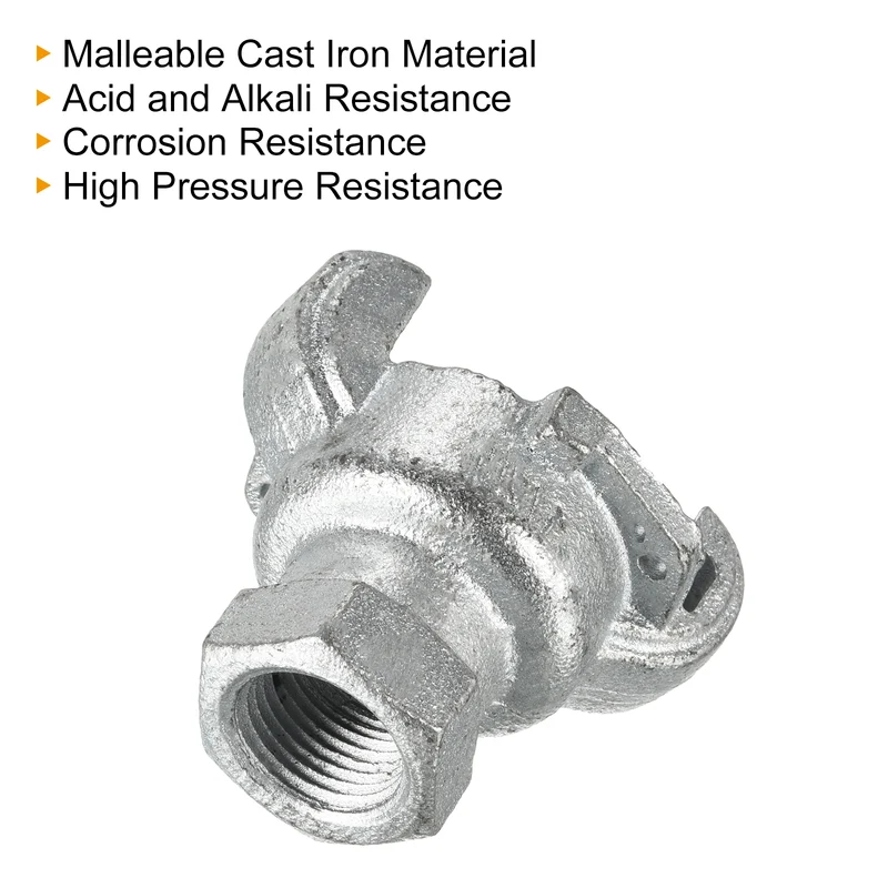Air Hose Coupling Fitting, Malleable Cast Iron Female Thread Claw Quick Connector for Air Water Pipe