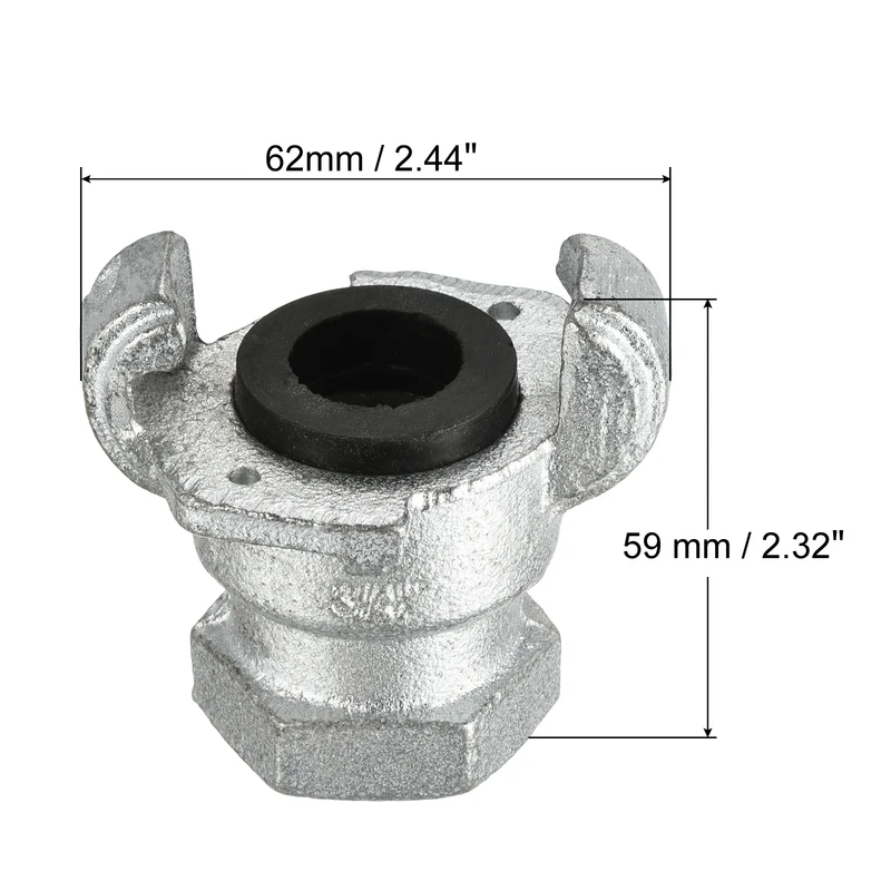Air Hose Coupling Fitting, Malleable Cast Iron Female Thread Claw Quick Connector for Air Water Pipe