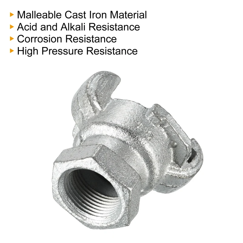 Air Hose Coupling Fitting, Malleable Cast Iron Female Thread Claw Quick Connector for Air Water Pipe