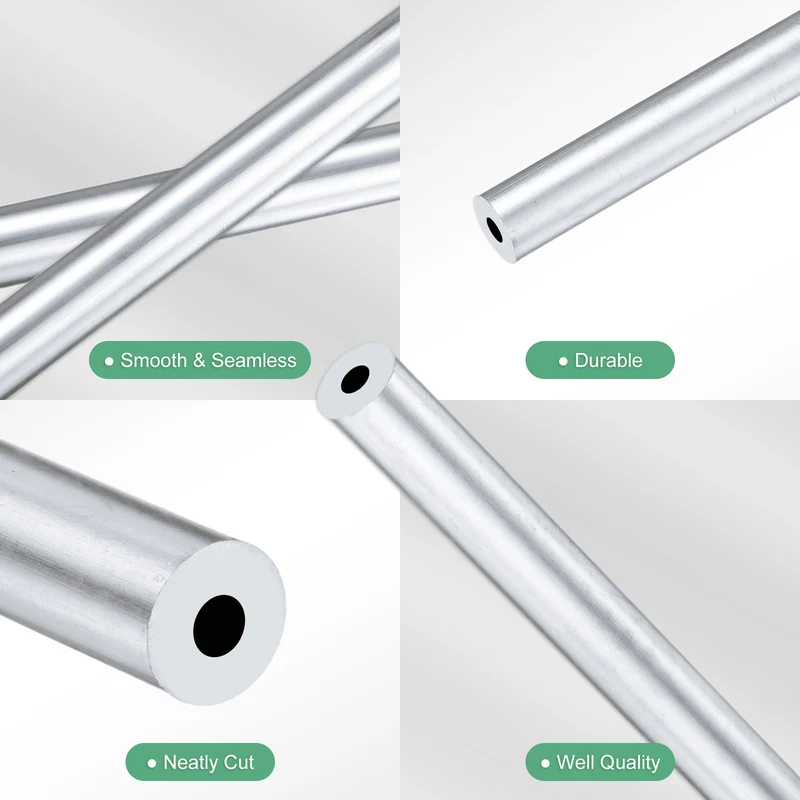 1-Pack 6063 Aluminum Round Tube, 3mmx8mm(IDxOD) 400mm Length Straight Tubing