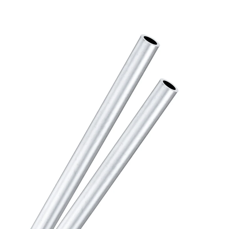 2-Pack 6063 Aluminum Round Tube, 5mmx7mm(IDxOD) 400mm Length Straight Tubing