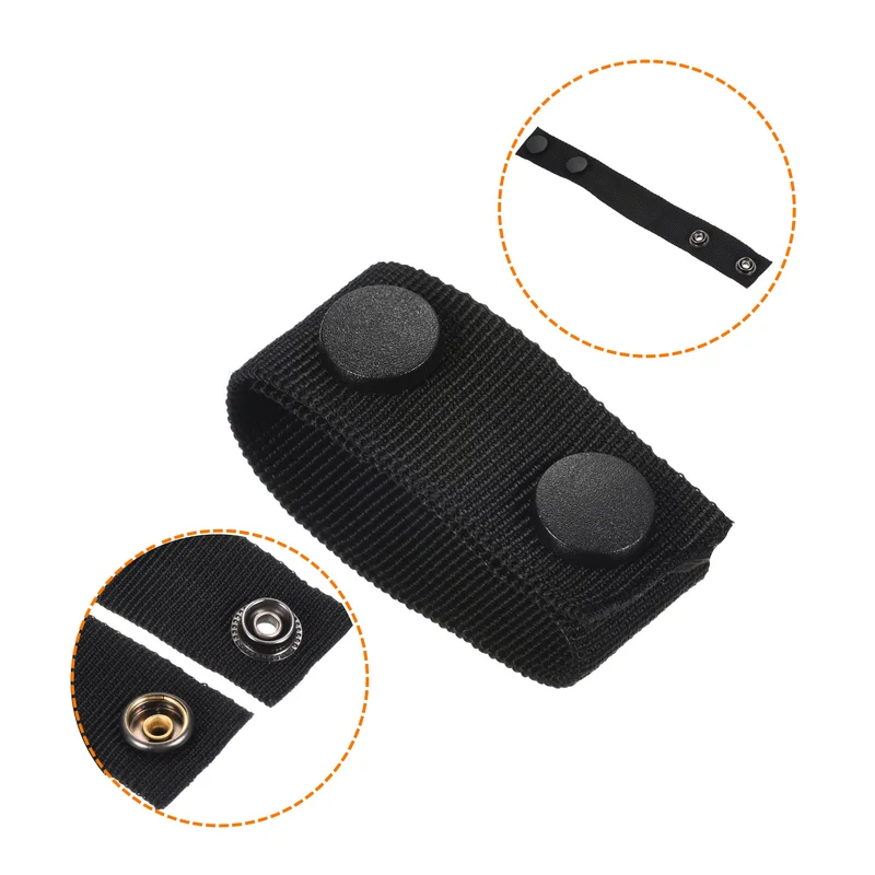Belt Keeper, 6Pcs Nylon Webbing Loop Holder with Double Snaps for 2-2¼" Wide Belt Security Fixing, Black