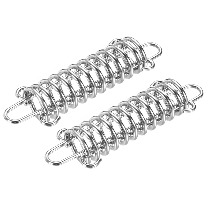 Tent Spring Buckle, 120x37mm Heavy Type Stainless Steel Rope Tensioner Accessories for Awning Tarps Wire Racks, Pack of 2
