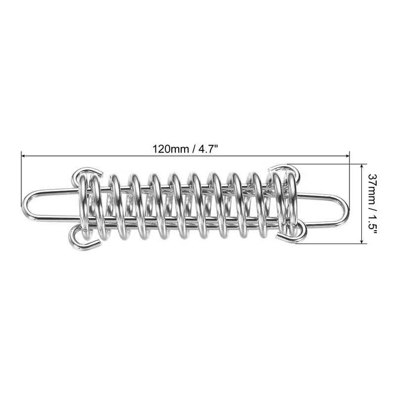 Tent Spring Buckle, 120x37mm Heavy Type Stainless Steel Rope Tensioner Accessories for Awning Tarps Wire Racks, Pack of 2
