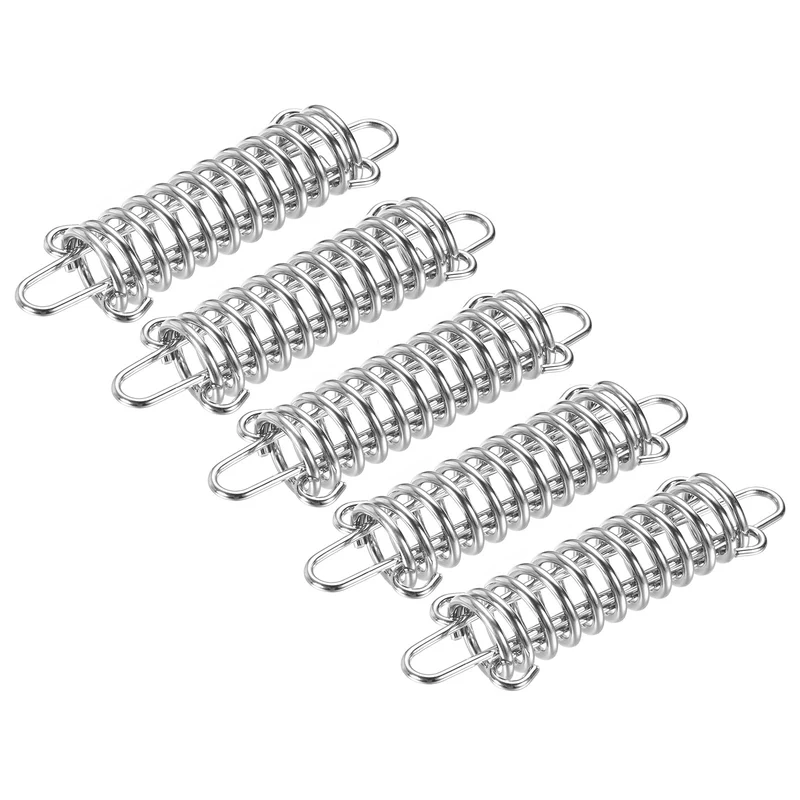 Tent Spring Buckle, 120x37mm Heavy Type Stainless Steel Rope Tensioner Accessories for Awning Tarps Wire Racks, Pack of 5