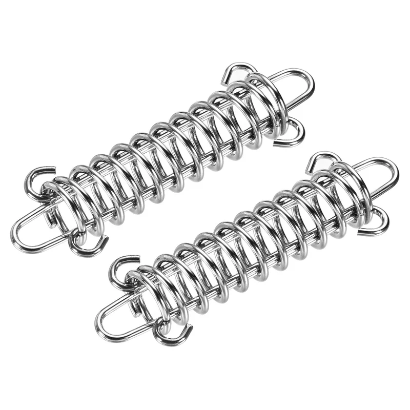 Tent Spring Buckle, 90x30mm Heavy Type Stainless Steel Rope Tensioner Accessories for Awning Tarps Wire Racks, Pack of 2