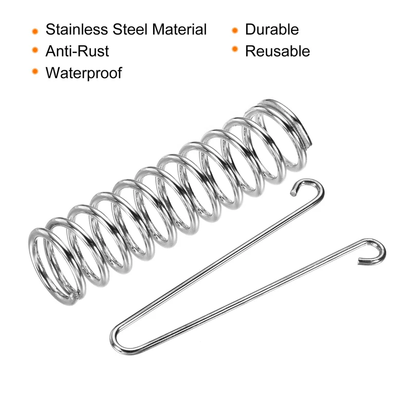 Tent Spring Buckle, 90x30mm Heavy Type Stainless Steel Rope Tensioner Accessories for Awning Tarps Wire Racks, Pack of 2