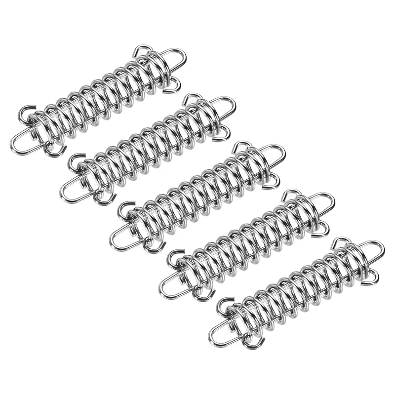 Tent Spring Buckle, 90x30mm Heavy Type Stainless Steel Rope Tensioner Accessories for Awning Tarps Wire Racks, Pack of 5