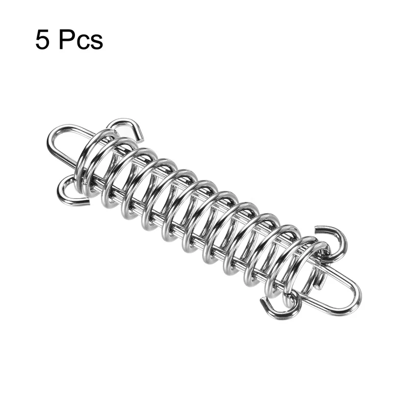 Tent Spring Buckle, 90x30mm Heavy Type Stainless Steel Rope Tensioner Accessories for Awning Tarps Wire Racks, Pack of 5