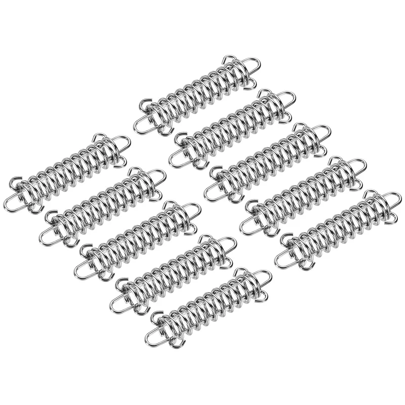 Tent Spring Buckle, 90x30mm Heavy Type Stainless Steel Rope Tensioner Accessories for Awning Tarps Wire Racks, Pack of 10