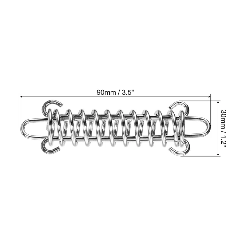 Tent Spring Buckle, 90x30mm Heavy Type Stainless Steel Rope Tensioner Accessories for Awning Tarps Wire Racks, Pack of 10
