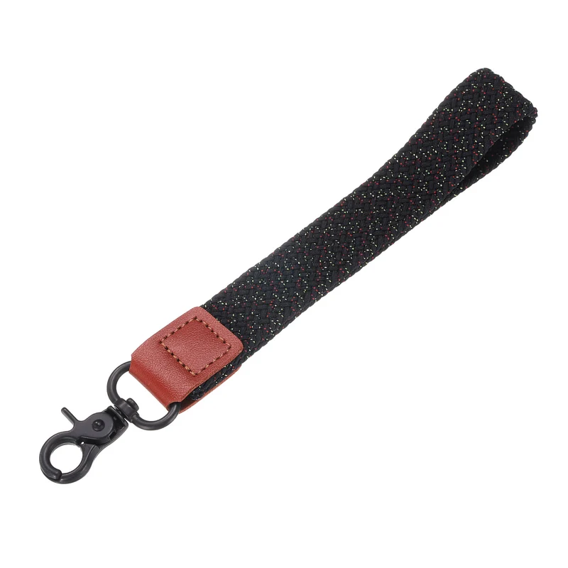 Wrist Lanyard Keychain, Braided Wristlet Strap with Black Clasp, Starry Night