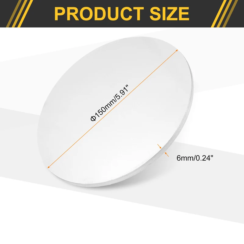 Aluminum Disc 6" 150mm Dia 0.24" 6mm Thick Round 5052 Aluminum Sheets